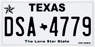 TX license plate DSA4779