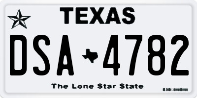 TX license plate DSA4782