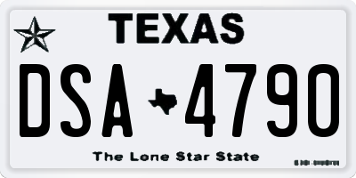 TX license plate DSA4790
