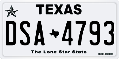 TX license plate DSA4793