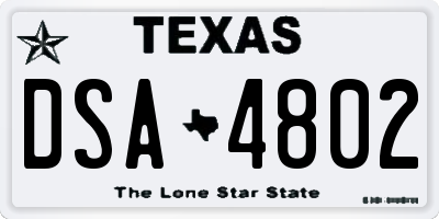 TX license plate DSA4802