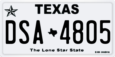 TX license plate DSA4805