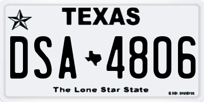 TX license plate DSA4806