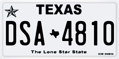 TX license plate DSA4810