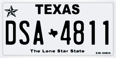 TX license plate DSA4811