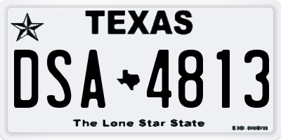 TX license plate DSA4813