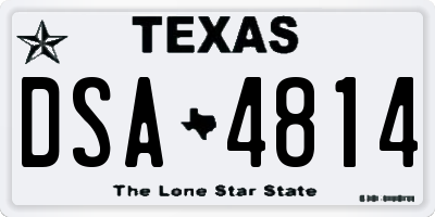 TX license plate DSA4814