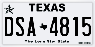TX license plate DSA4815