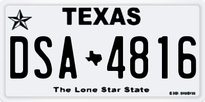 TX license plate DSA4816