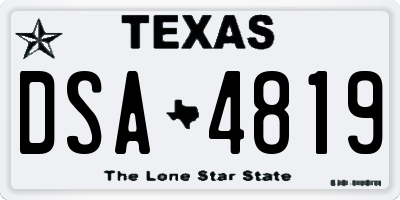 TX license plate DSA4819