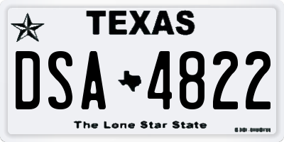 TX license plate DSA4822