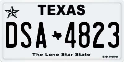 TX license plate DSA4823