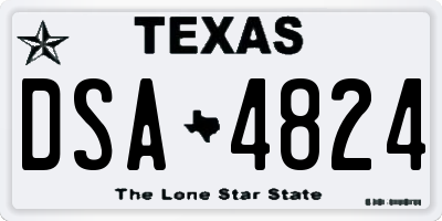 TX license plate DSA4824
