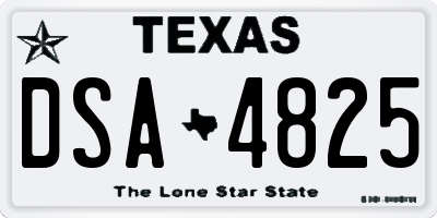 TX license plate DSA4825