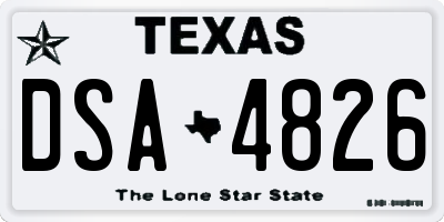 TX license plate DSA4826