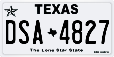 TX license plate DSA4827