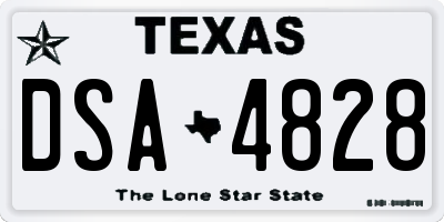 TX license plate DSA4828