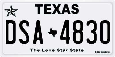 TX license plate DSA4830