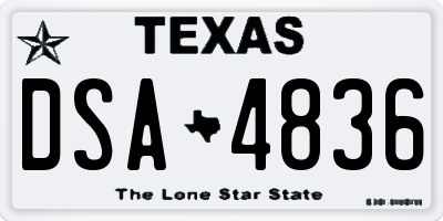 TX license plate DSA4836