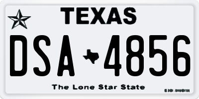 TX license plate DSA4856