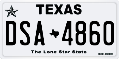 TX license plate DSA4860