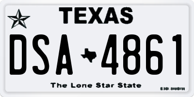 TX license plate DSA4861