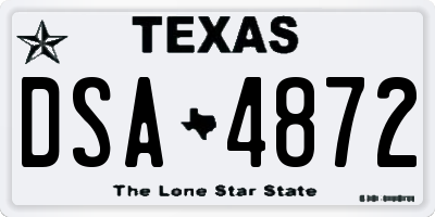 TX license plate DSA4872