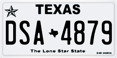 TX license plate DSA4879