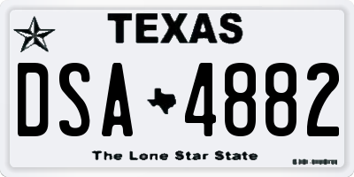 TX license plate DSA4882