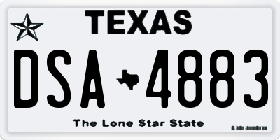 TX license plate DSA4883