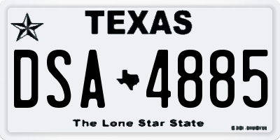 TX license plate DSA4885