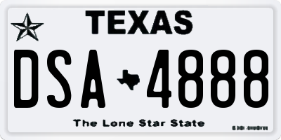 TX license plate DSA4888