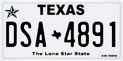 TX license plate DSA4891