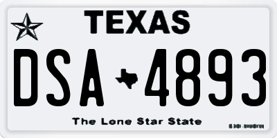 TX license plate DSA4893