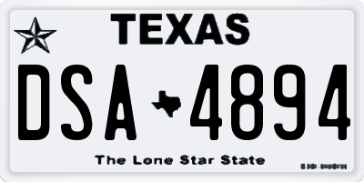 TX license plate DSA4894
