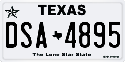 TX license plate DSA4895