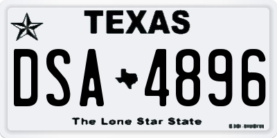 TX license plate DSA4896