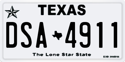 TX license plate DSA4911