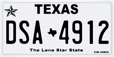 TX license plate DSA4912