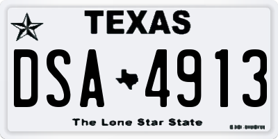 TX license plate DSA4913