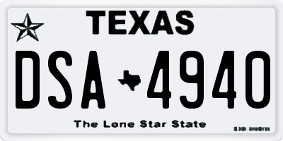 TX license plate DSA4940
