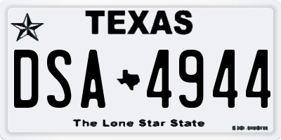 TX license plate DSA4944