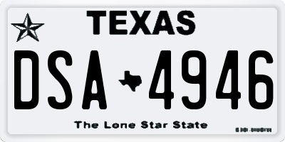 TX license plate DSA4946