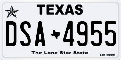 TX license plate DSA4955
