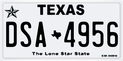 TX license plate DSA4956