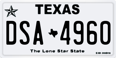 TX license plate DSA4960