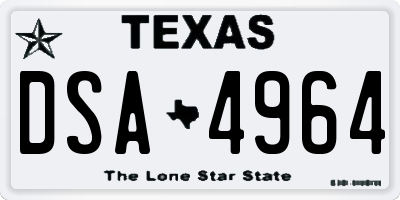 TX license plate DSA4964