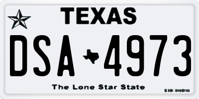 TX license plate DSA4973