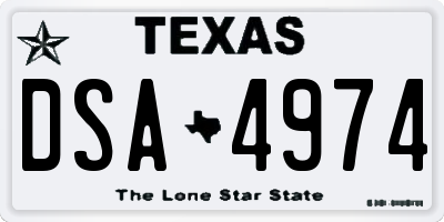 TX license plate DSA4974