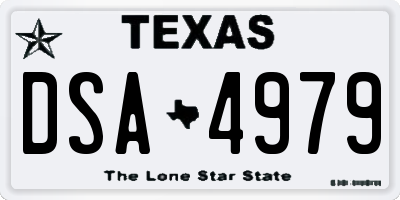 TX license plate DSA4979